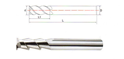 整体硬质合金2刃铝用铣刀